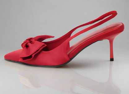 Freesia Ribbon Satin Toe Pumps