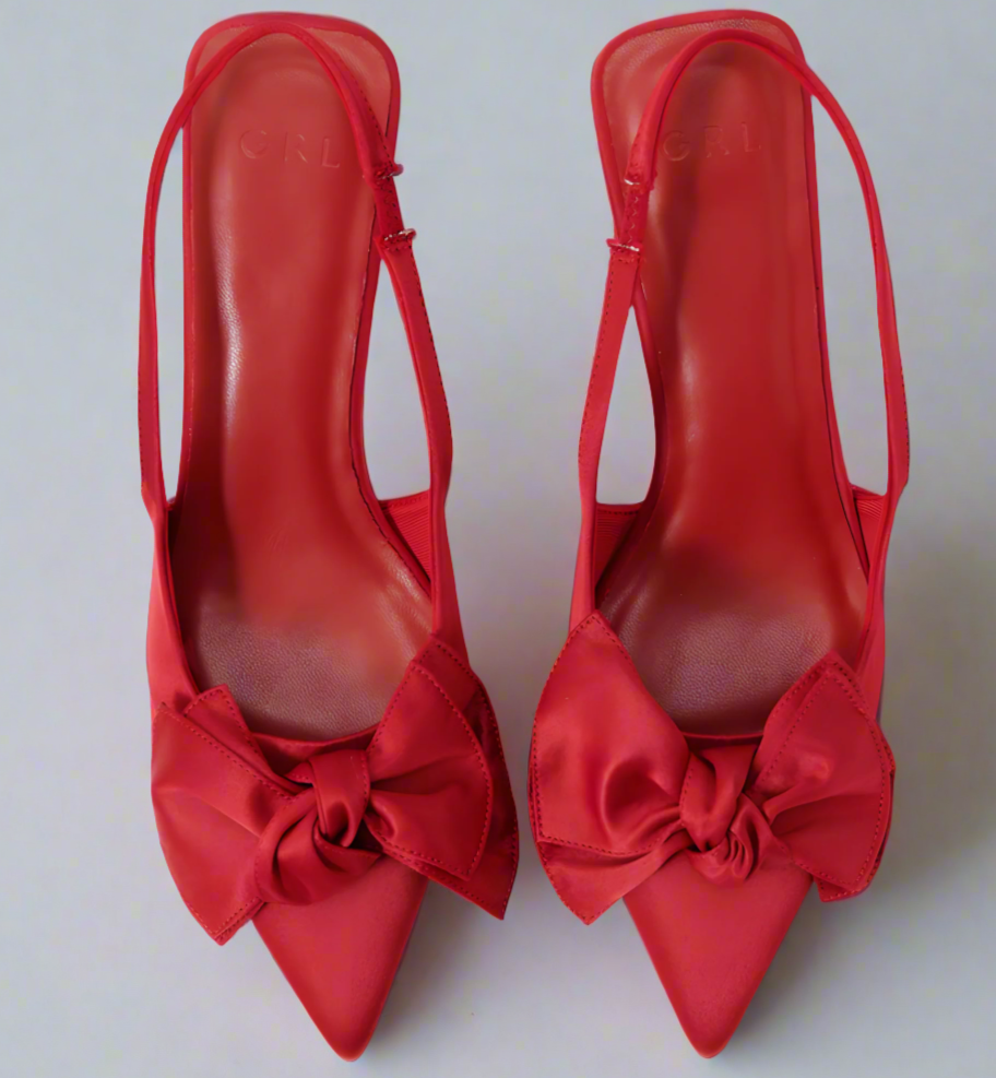 Freesia Ribbon Satin Toe Pumps